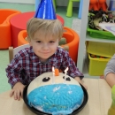 Paul and his snowman cake :)